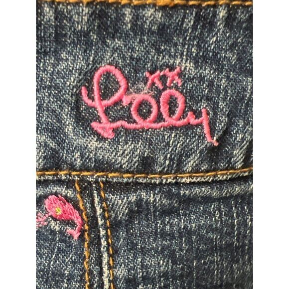Lilly Pulitzer Women Denim Mini Skirt With Pink Embroidered Whale Size 2 - Picture 11 of 14